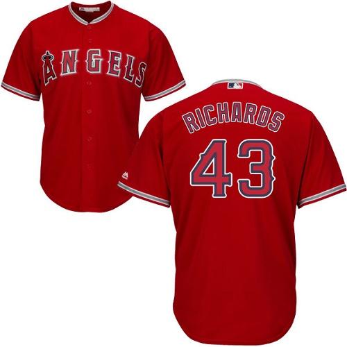 Angels #43 Garrett Richards Red Cool Base Stitched Youth MLB Jersey